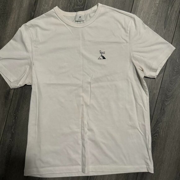 h&m men white large size t-shirt